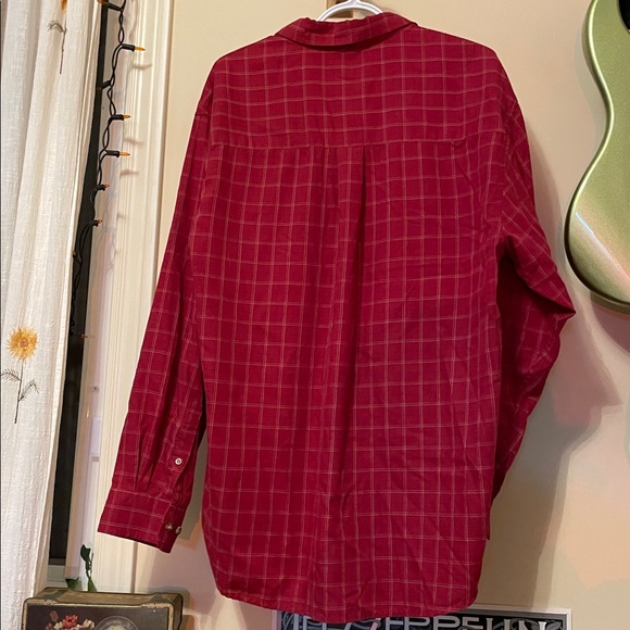 Red plaid button up shirt - Picture 2 of 4